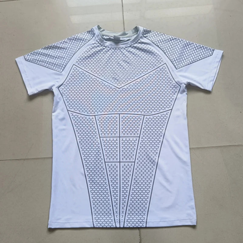 2026 New Men'S Compression Quick Dry Skinny Fit Short Sleeve Athletic T-Shirt for Gym Workout Fitness Running Sport Bodybuilding