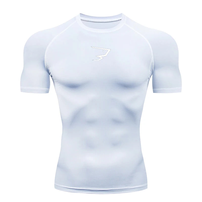 Men Running Compression T-Shirt Short Sleeve Sport Tees Gym Fitness Sportshirts Male Jogging Tracksuit Homme Athletic Shirt Tops