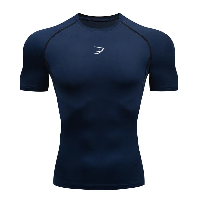 Men Running Compression T-Shirt Short Sleeve Sport Tees Gym Fitness Sportshirts Male Jogging Tracksuit Homme Athletic Shirt Tops