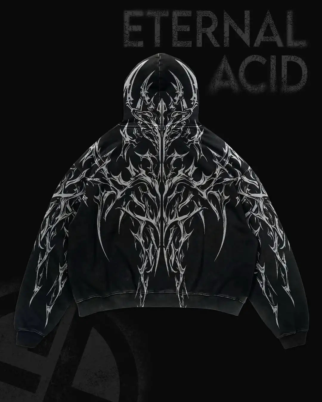 Vintage Gothic Grunge Zip-Up Hoodie - Addictive fitness